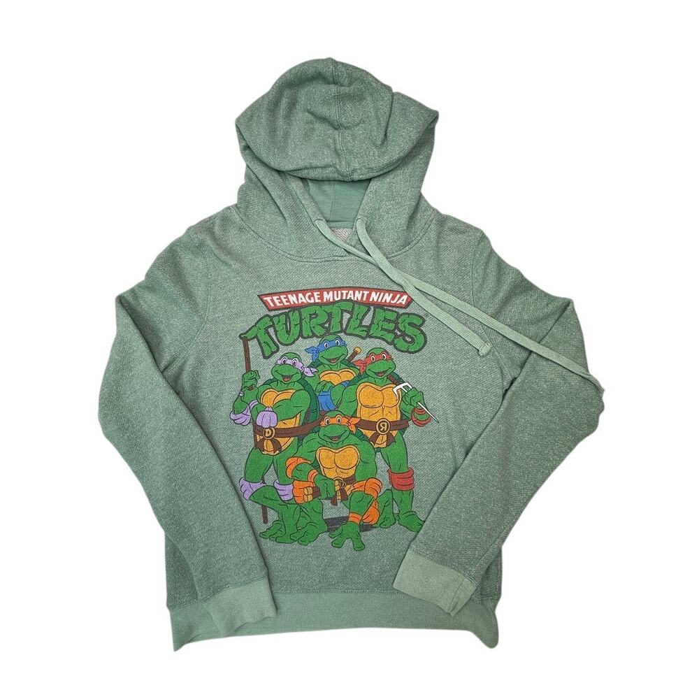 Teenage Mutant Ninja Turtles Green Graphic Hoodie Sweatshirt Women’s Small